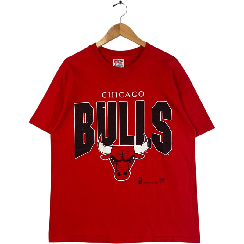 Vintage Chicago Bulls Chest Spellout Team Logo NBA Tee