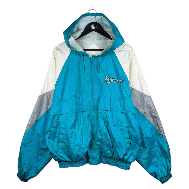 Vintage Florida Marlins Hooded Colorblock MLB Windbreaker