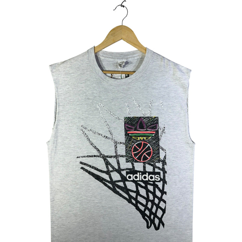 Vintage Adidas Basketball Crewneck Muscle Sleeves Tank Top