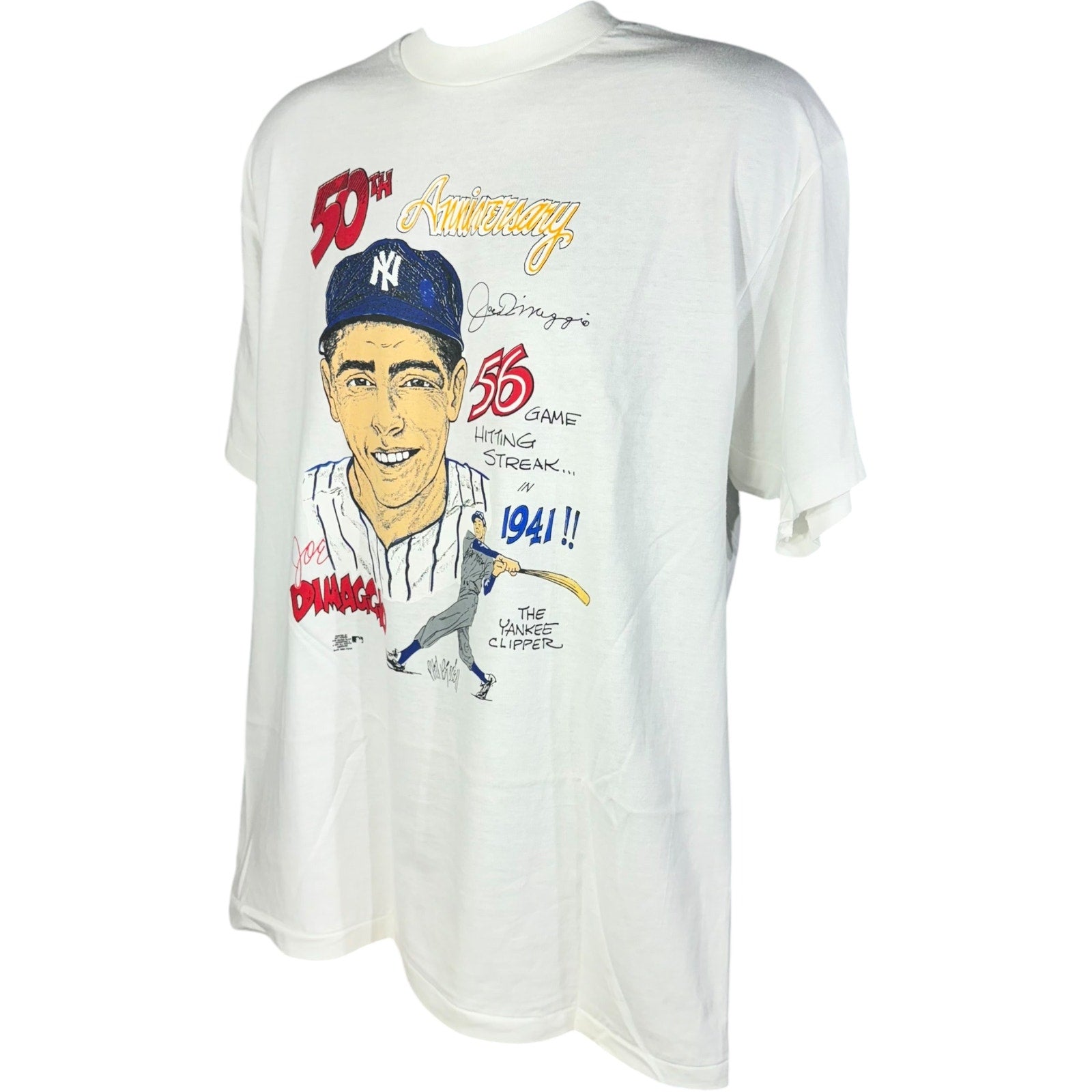 Vintage Joe Dimaggio New York Yankees Caricature Tee 1991