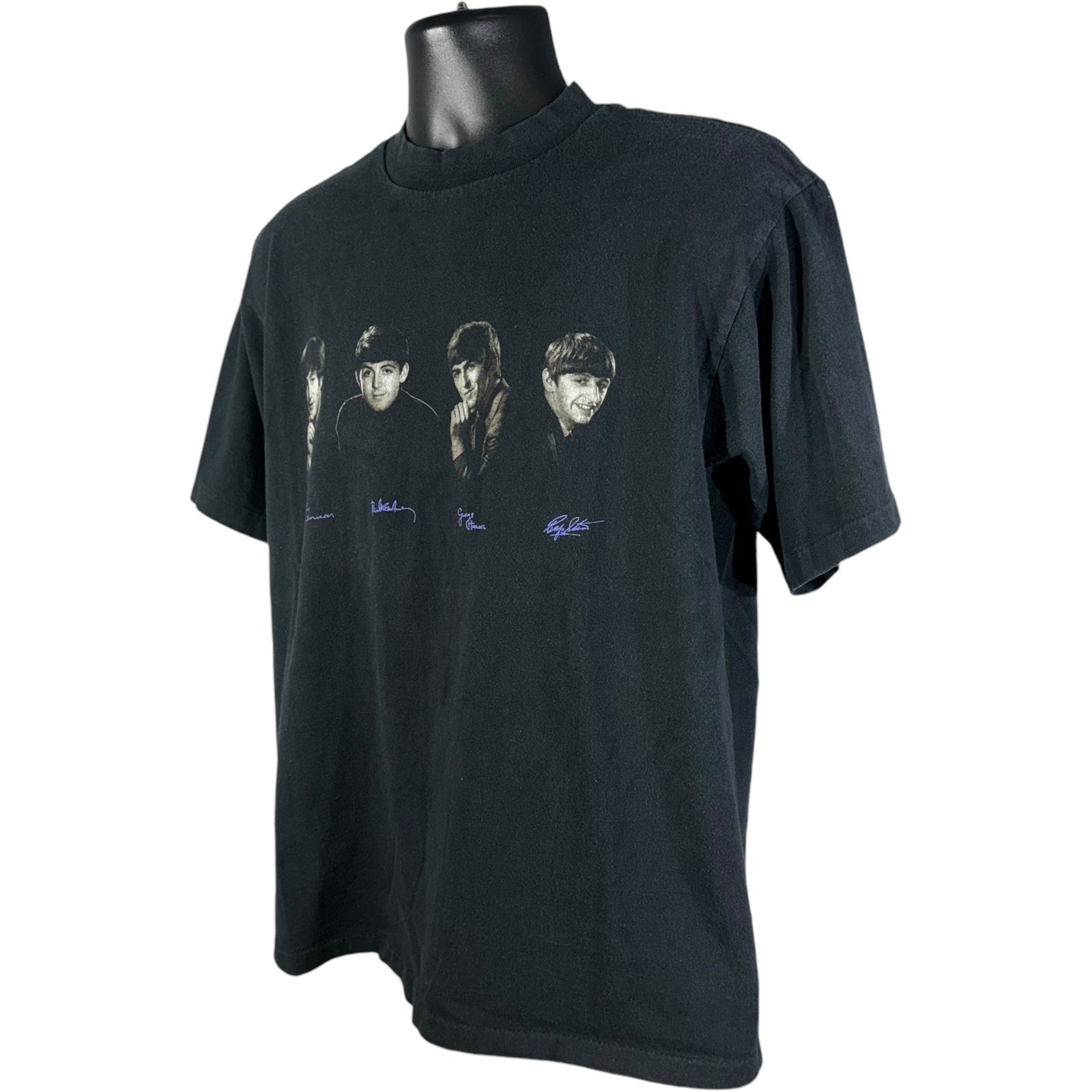 Vintage The Beatles Headshots And Signatures Band Tee 90s