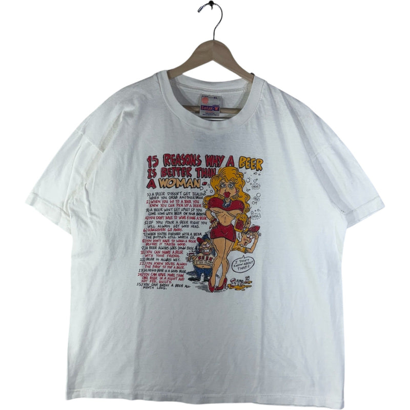 Vintage "Reasons Why A Beer Is Better" Comedic Novelty Tee 90s