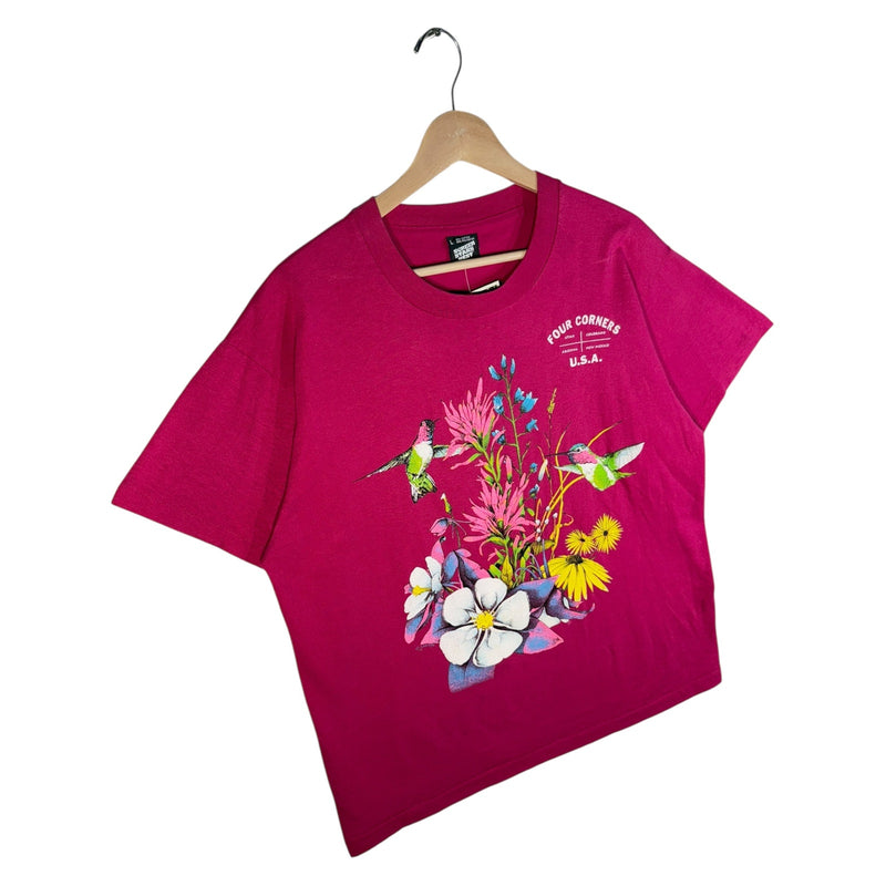 Vintage Four Corners USA Hummingbird Floral T-Shirt