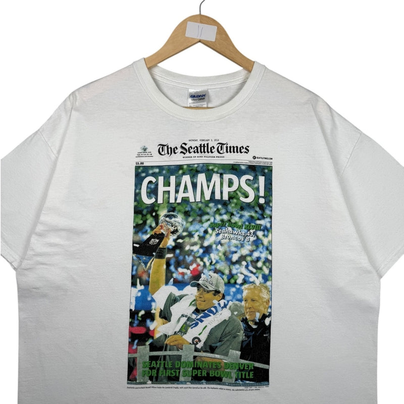 Vintage The Seattle Times Newspaper Cover NFL T-Shirt