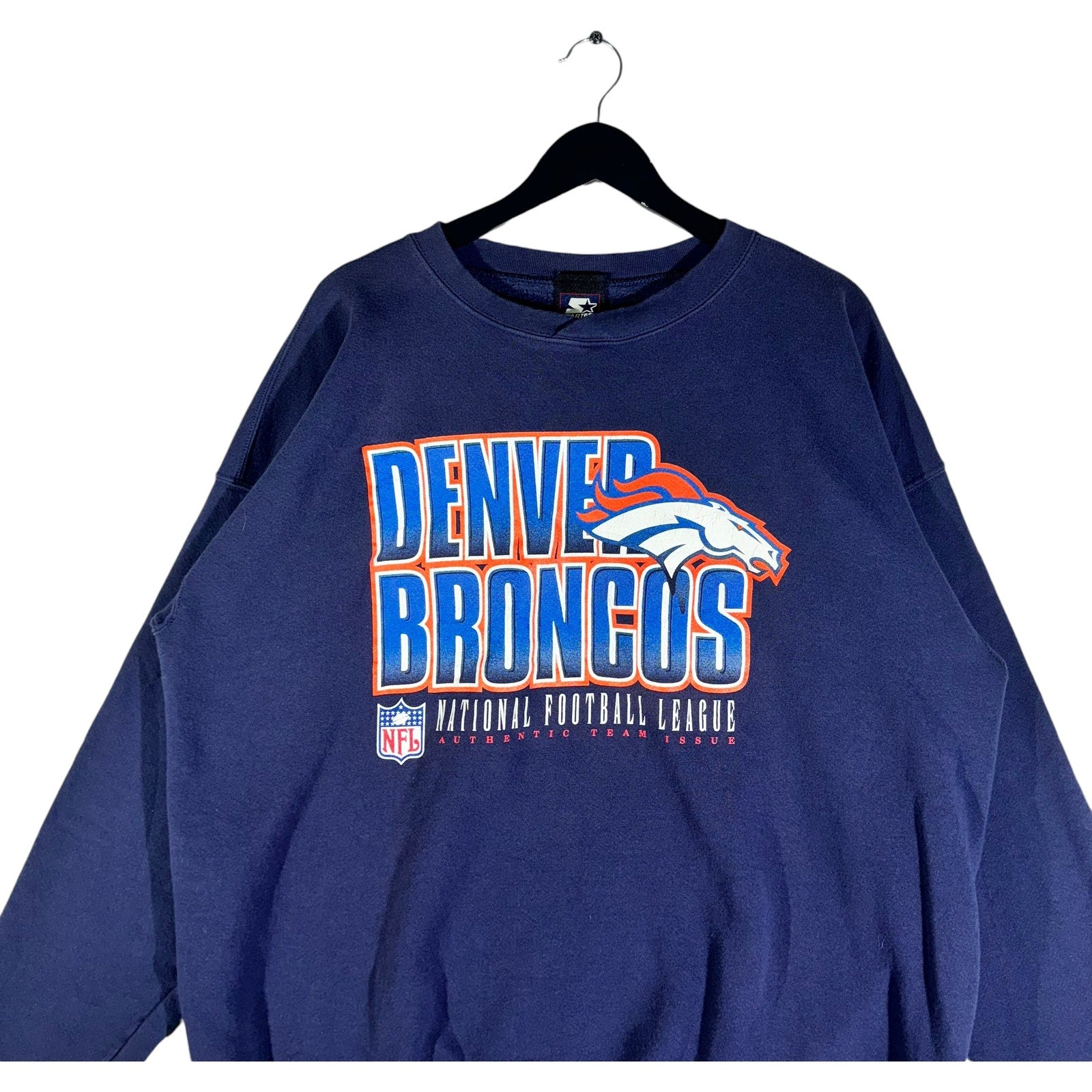 Vintage Starter Denver Broncos NFL Spellout Crewneck 90s