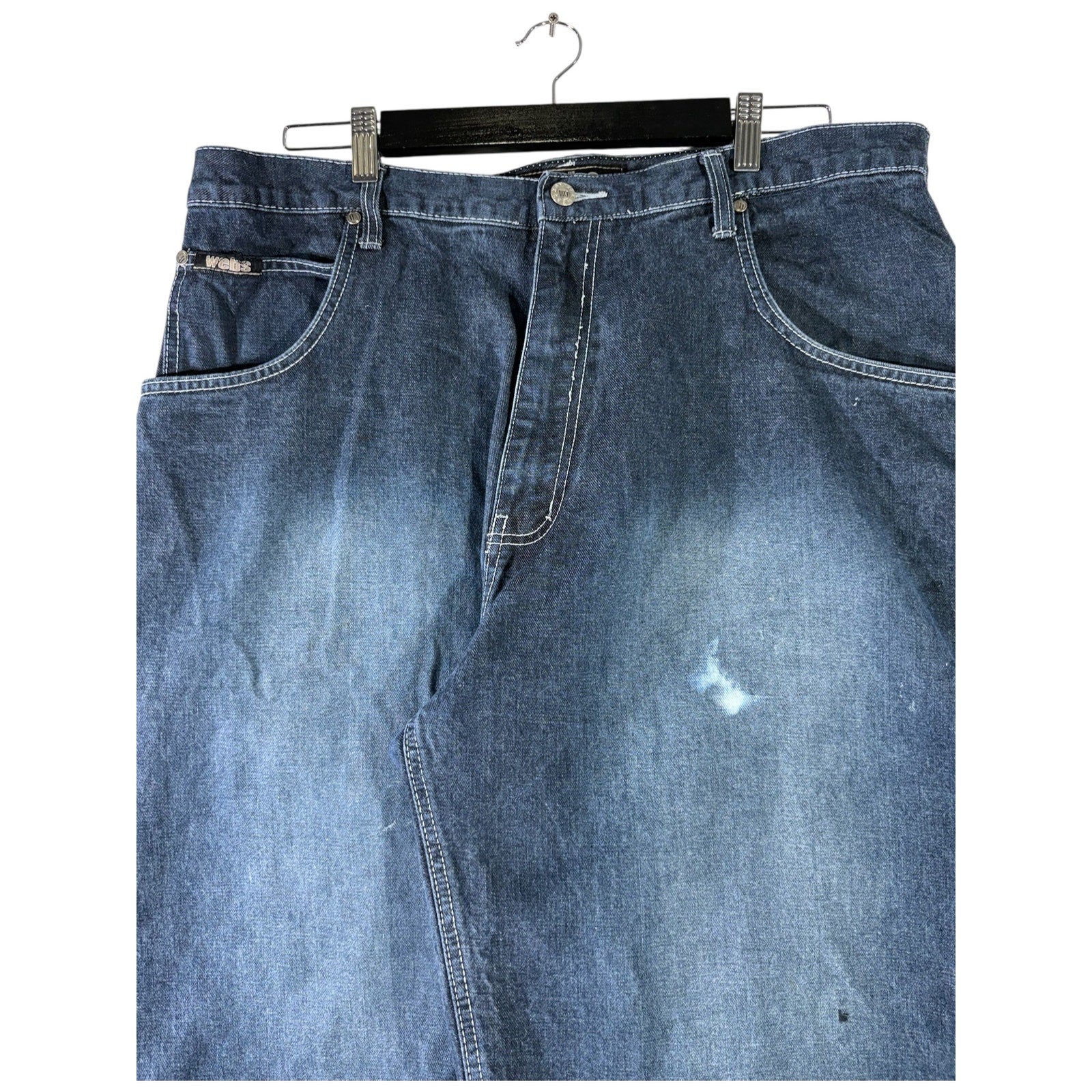 Vintage Webs Wide Leg Denim Shorts 38
