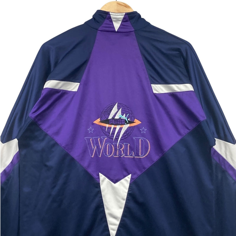 Vintage Puma World Graphic Colorblock Full Zip Track Jacket