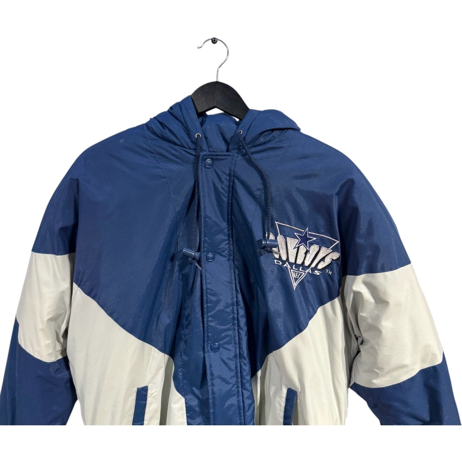Vintage Logo 7 Dallas Cowboys Spellout NFL Puffer Jacket
