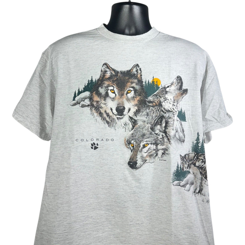 Vintage Colorado Wolves Wrap Around Souvenir Tee 90s