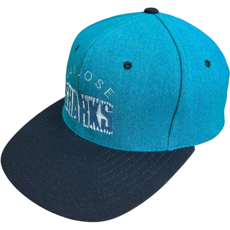 Vintage San Jose Sharks Arch Spellout NHL Snapback Hat