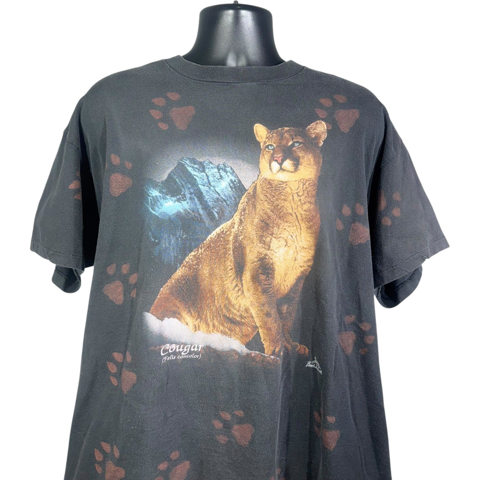 Vintage Cougar AOP Paw Print Nature Tee