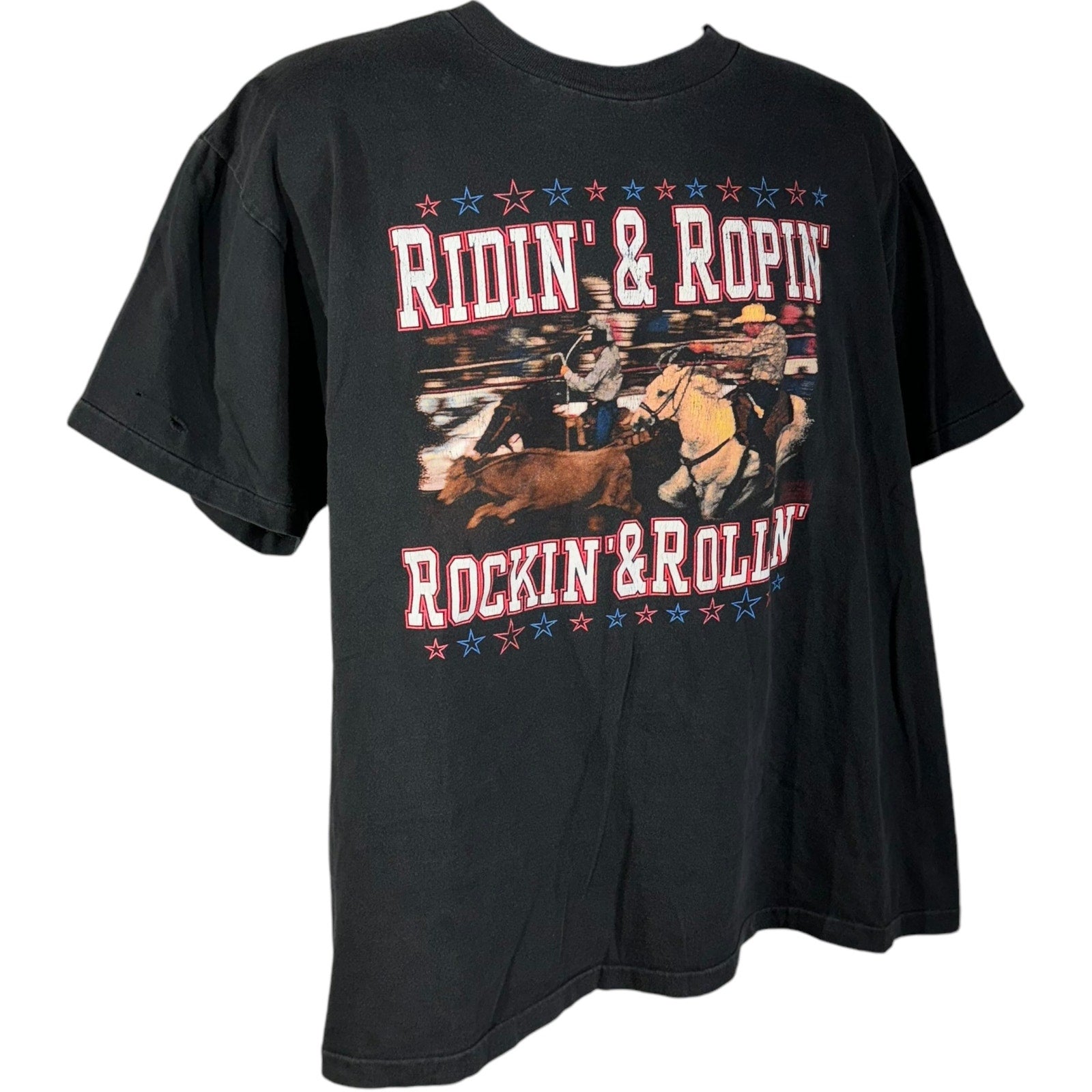 Vintage "Ridin' & Ropin', Rockin' & Rollin" Rodeo Tee 90s