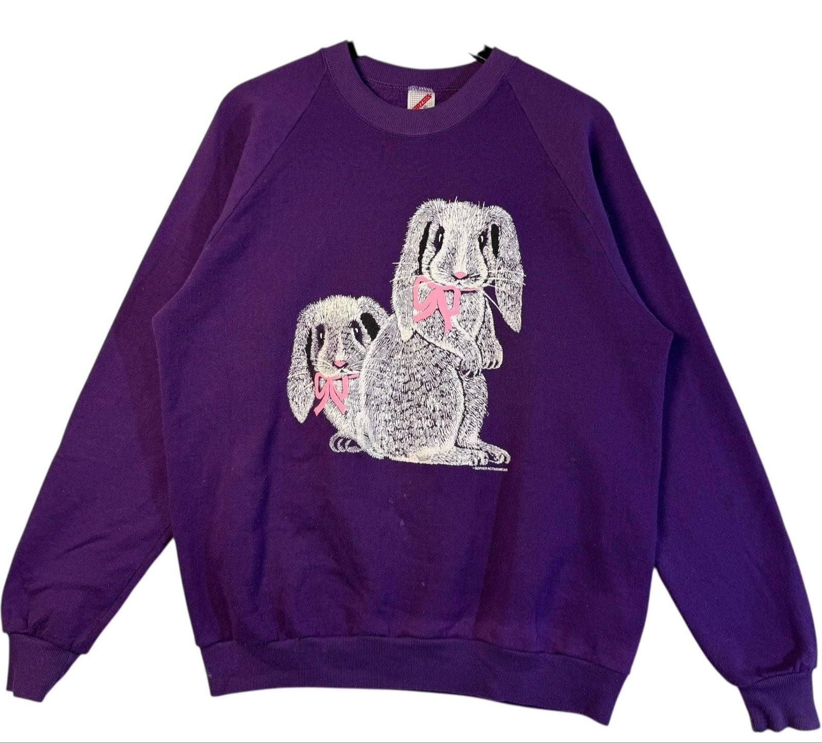 Vintage Pink Bow Bunnies Crewneck