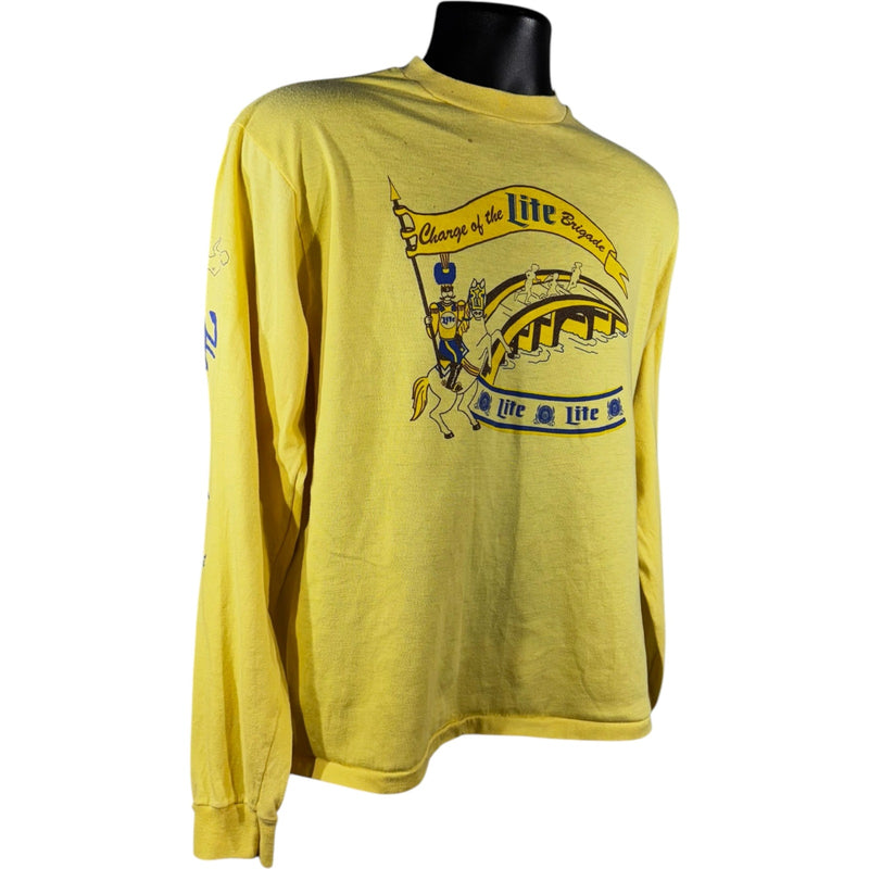 Vintage Miller Lite Spellout Long Sleeve Beer Promo Tee