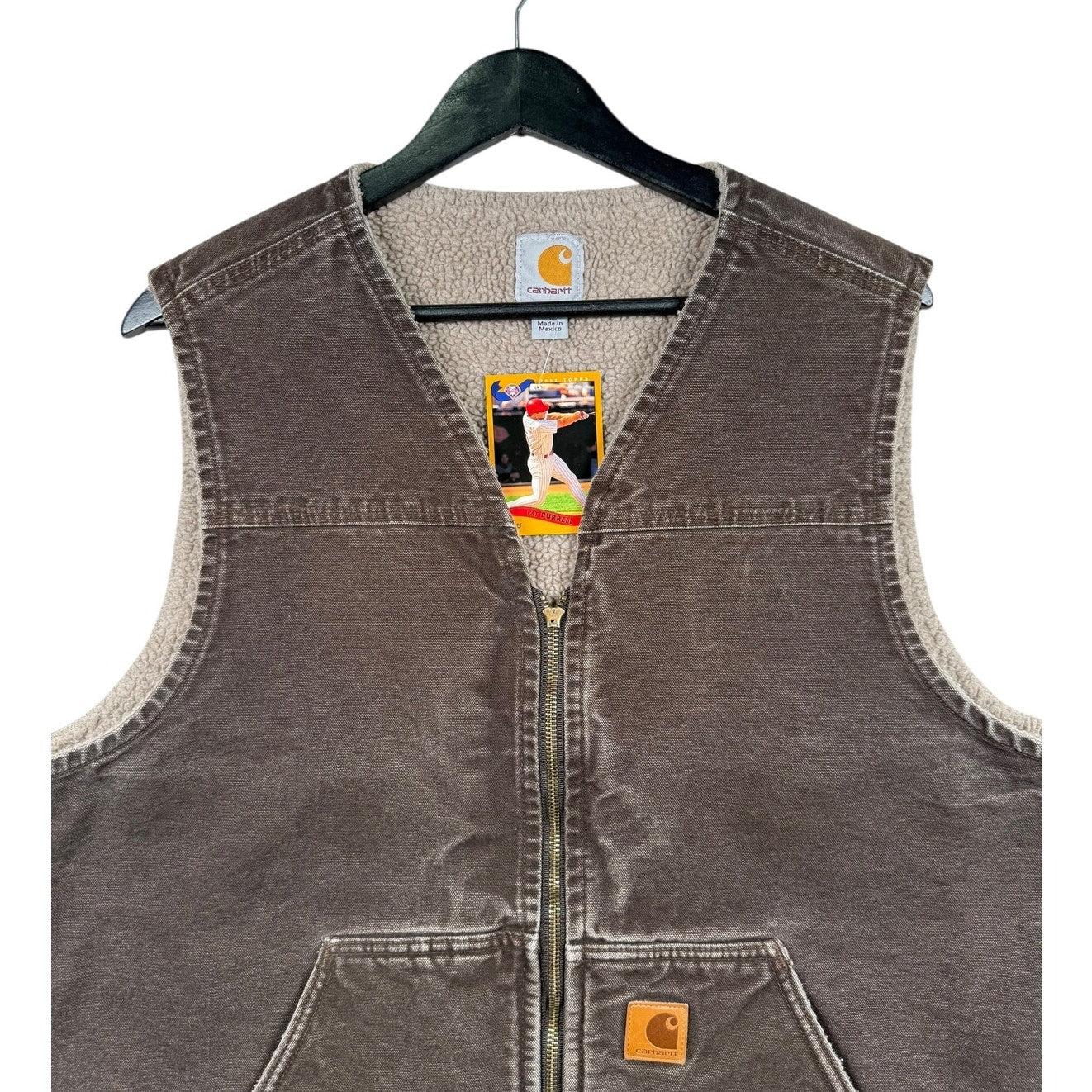 Vintage Carhartt Sherpa Lined Canvas Workwear Vest
