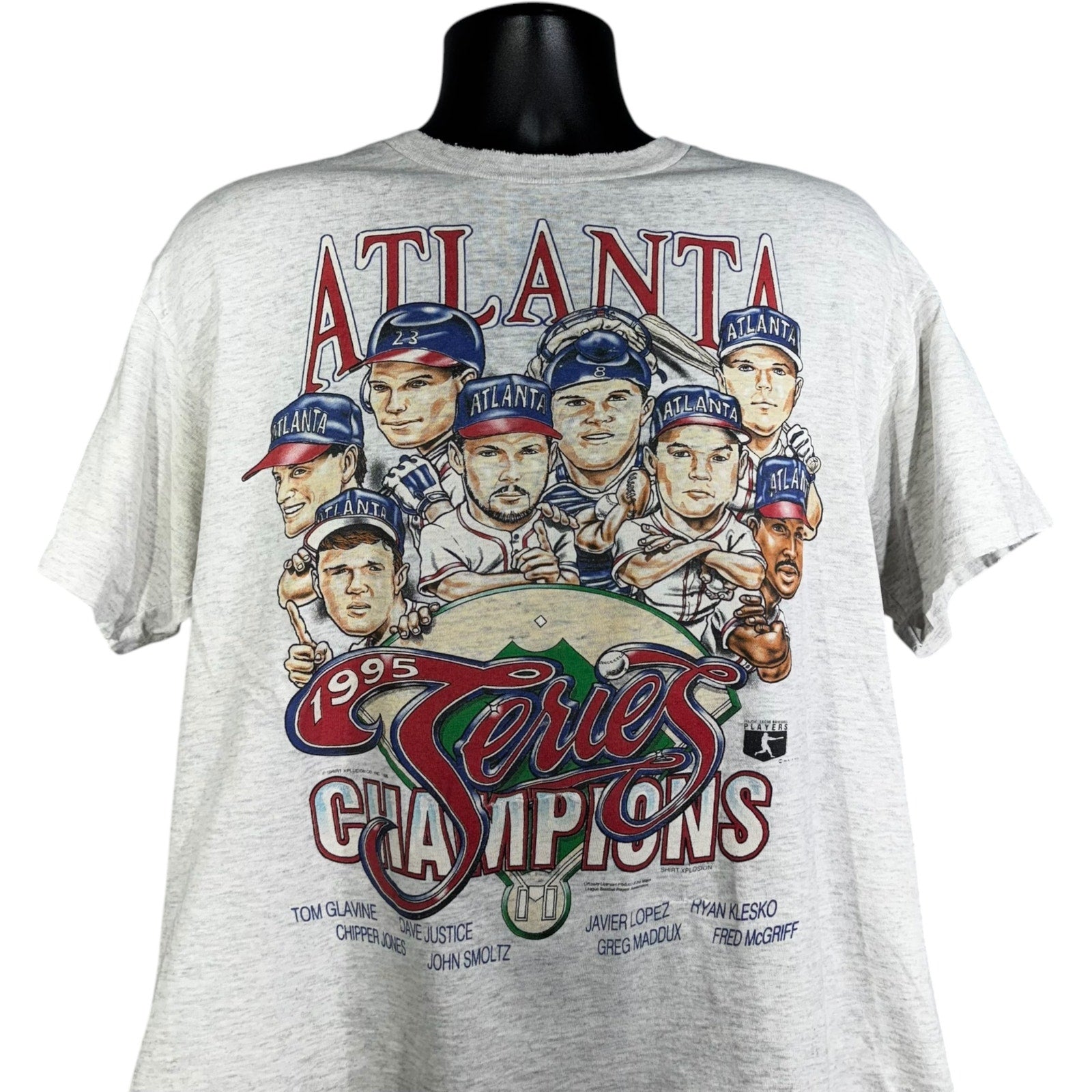 Vintage Atlanta Braves Series Champions MLB Caricature Tee