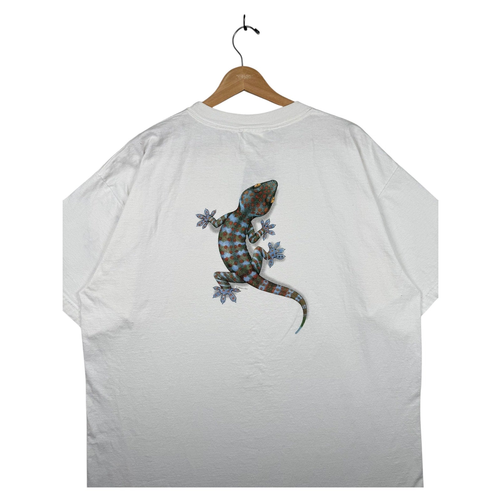 Vintage Human-i-tees Gecko Print T-Shirt
