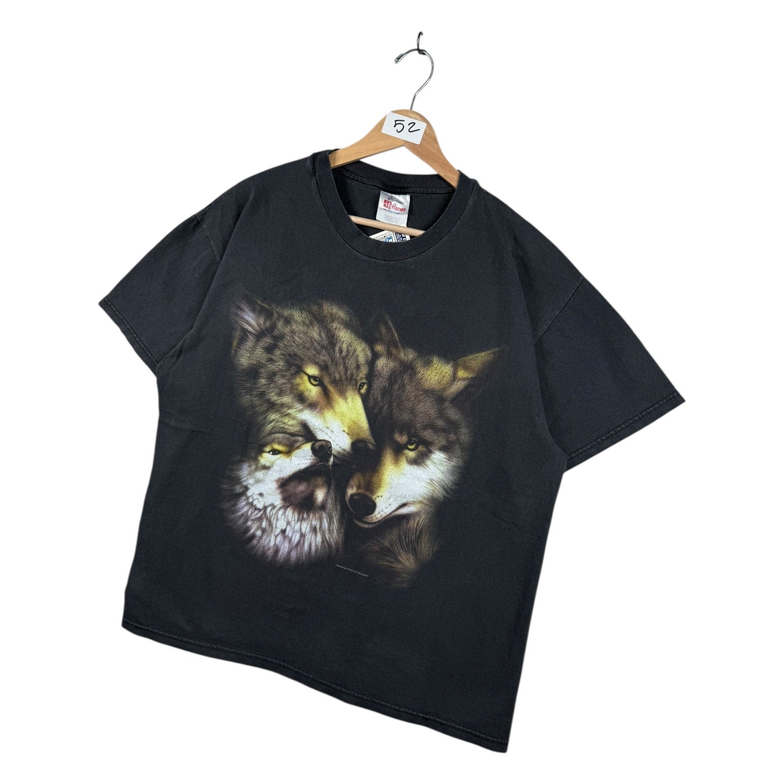 Vintage Wolf Graphic Print T-Shirt
