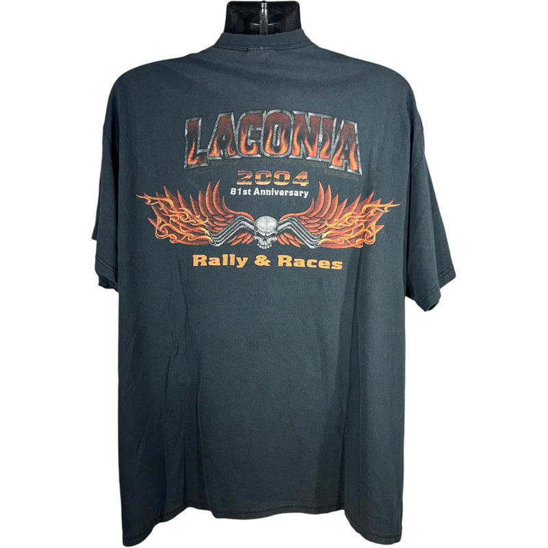 Vintage Lagonia Flaming Eagle Motorcycle Tee 2004