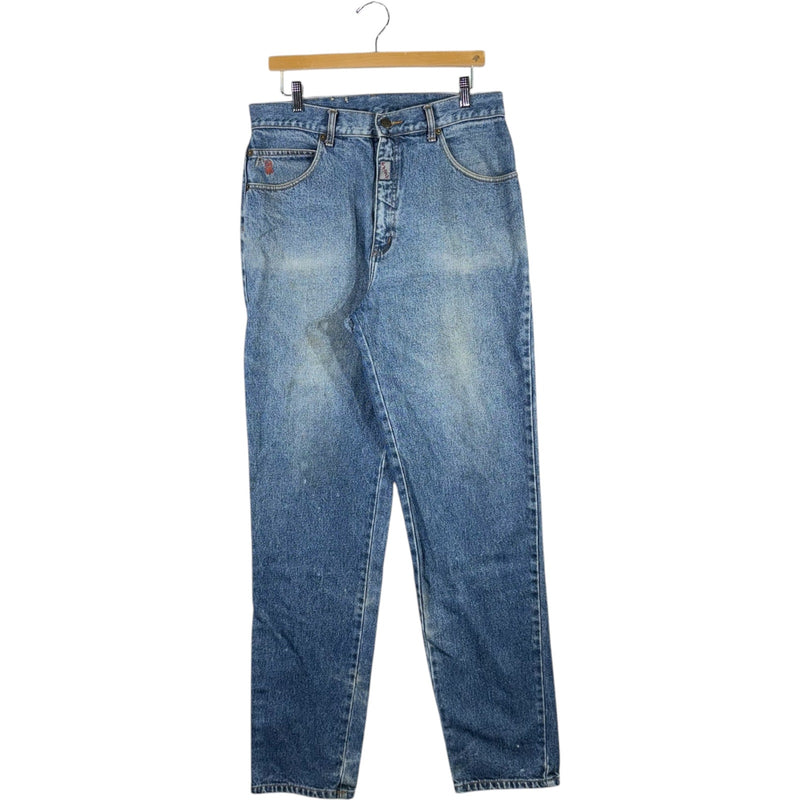 Vintage Rasta Embroidered Straight Leg Denim Jeans 34 x 34