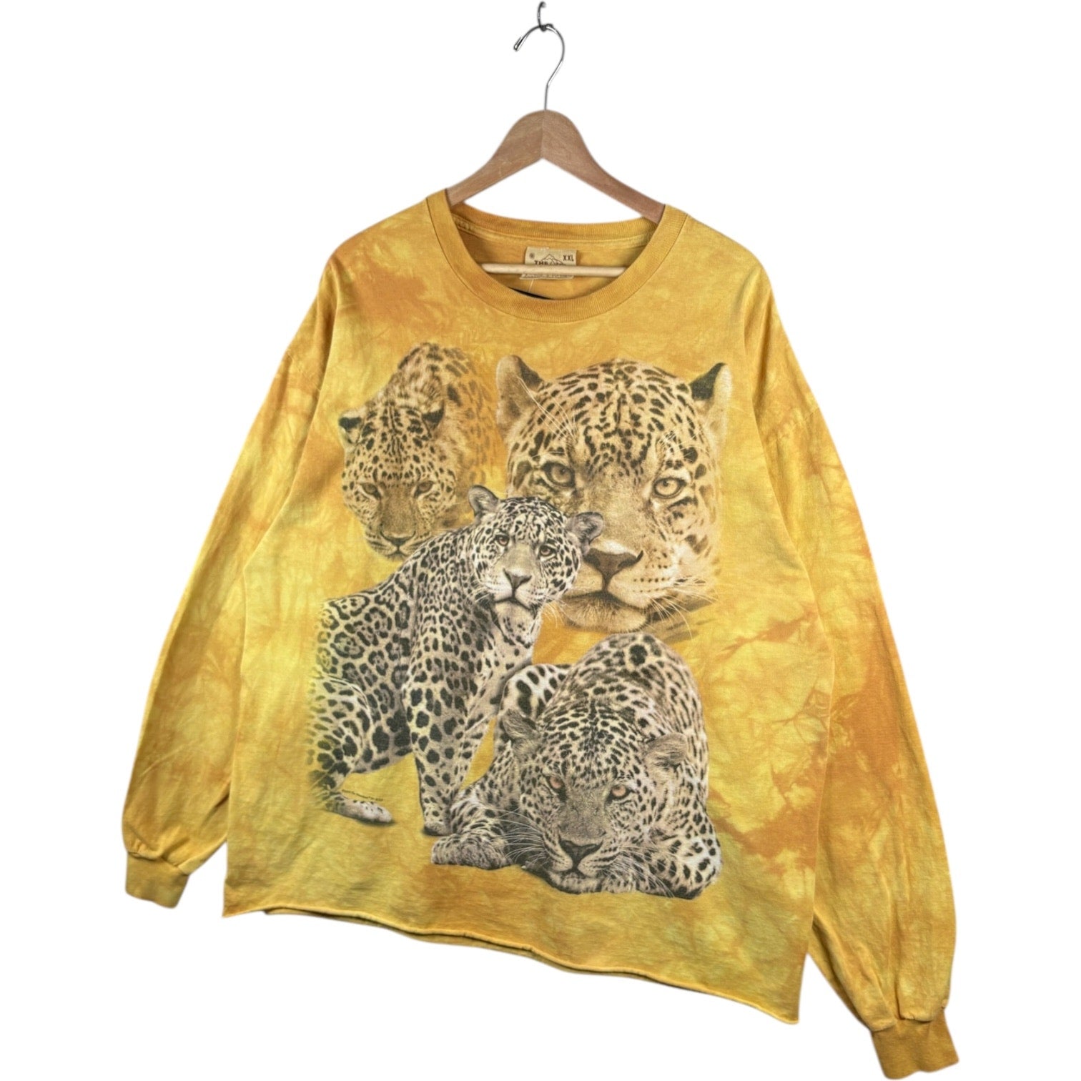Vintage Tie Dye Leopard Print Long Sleeve
