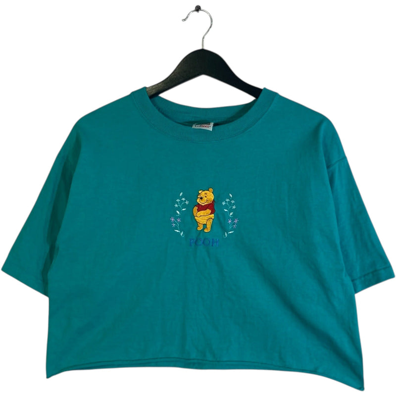 Vintage Winnie The Pooh Chest Embroidery Cropped Tee