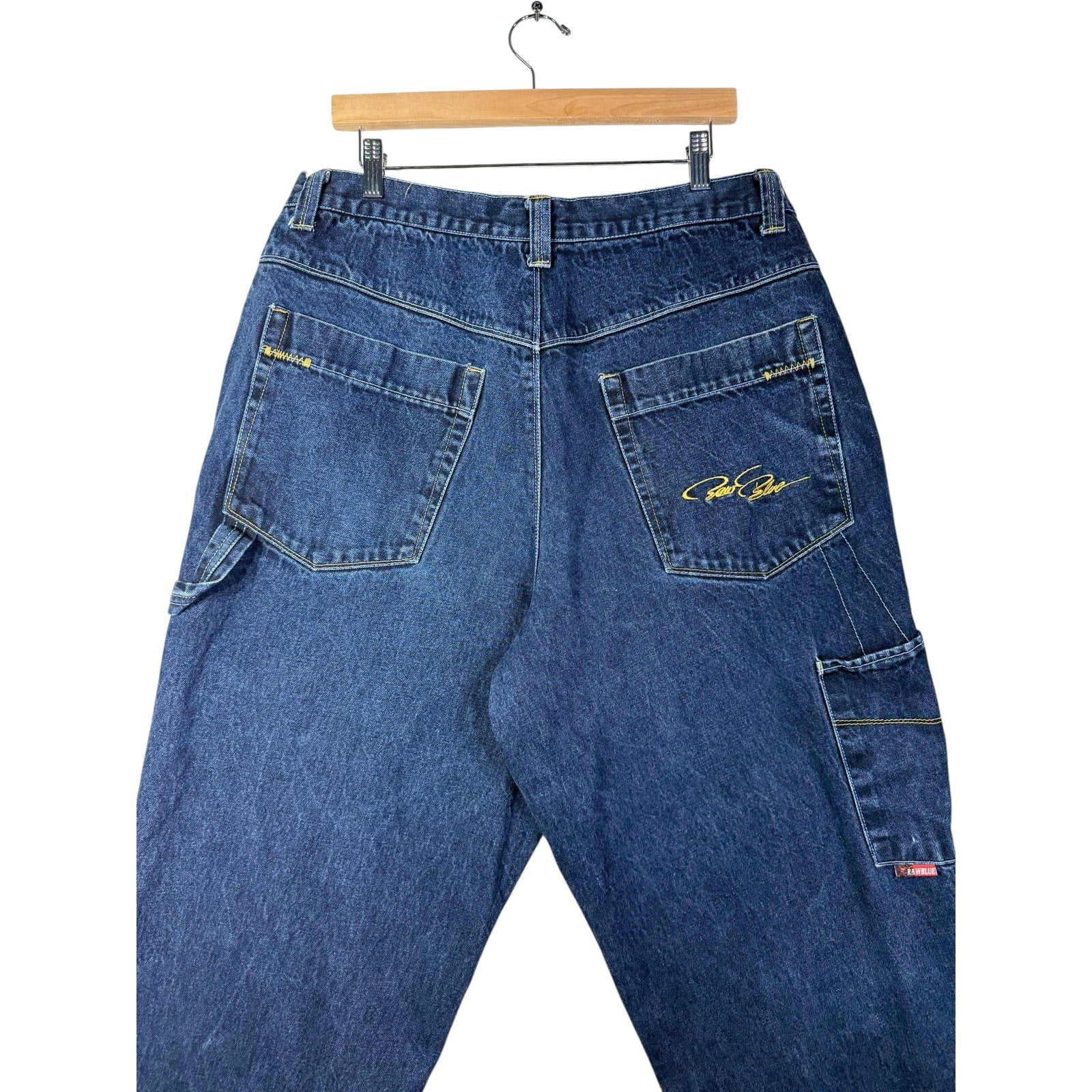 Vintage Cropped Raw Blue Carpenter Denim Jeans 38x26