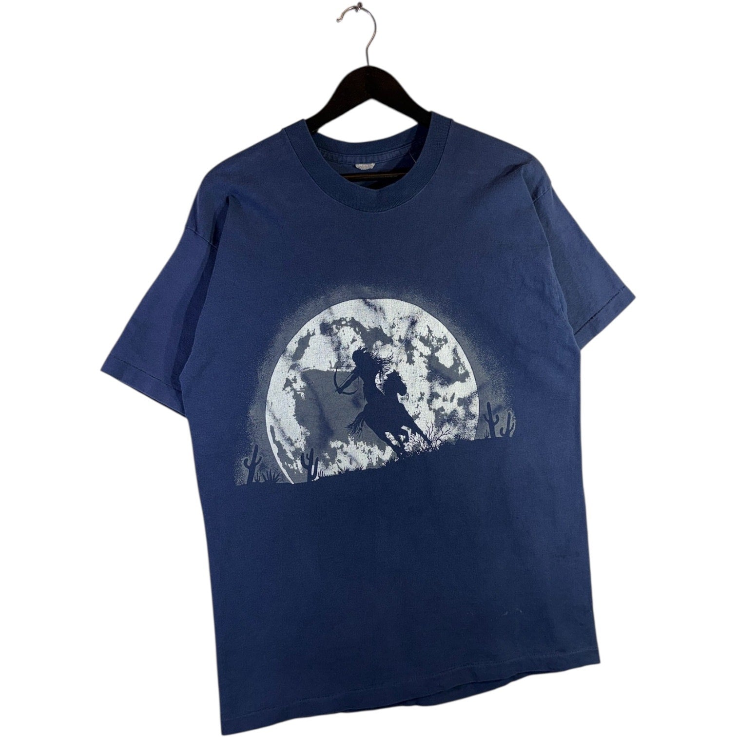 Vintage Cowboy Full Moon Graphic T-Shirt