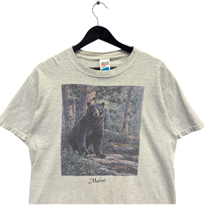 Vintage Maine Black Bear Nature Souvenir Tee 90s
