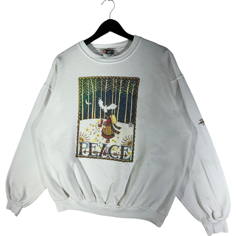 Vintage Stafford Blaine Design Peace Forest Art Crewneck