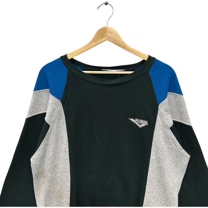 Vintage Pony Color Block Logo Crewneck 90s