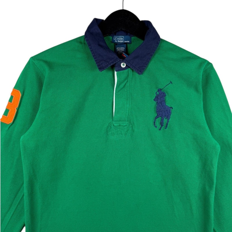 Vintage Youth Polo Ralph Lauren Embroidered Long Sleeve Polo Rugby