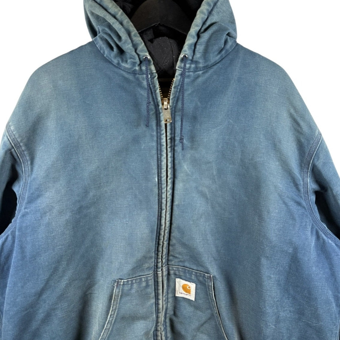 Vintage Carhartt Faded Full Zip Hooded Workwear Jacket