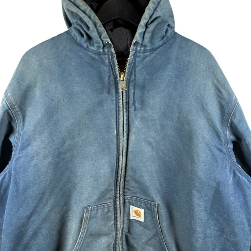 Vintage Carhartt Faded Full Zip Hooded Workwear Jacket