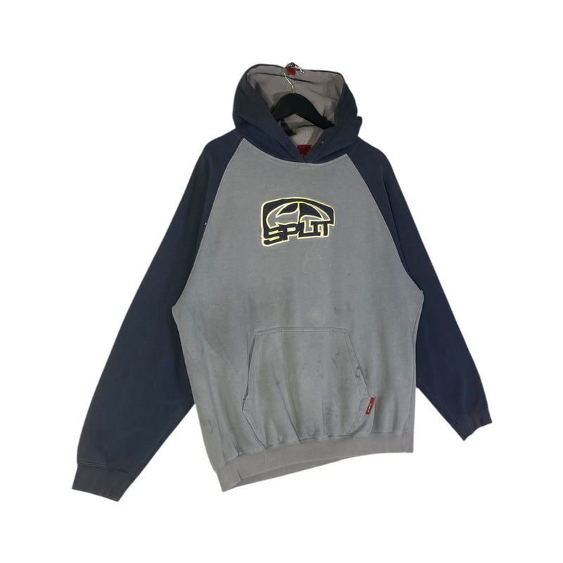 Vintage Split Logo Colorblock Hoodie