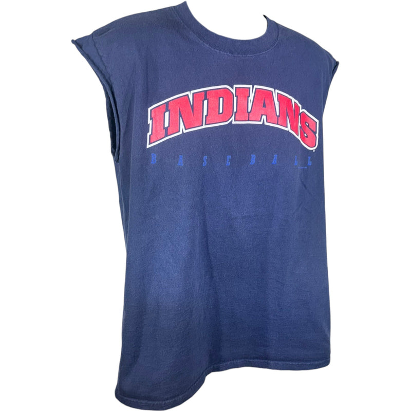 Vintage Lee Sport Cleveland Indians MLB Cut Off Tee 90's