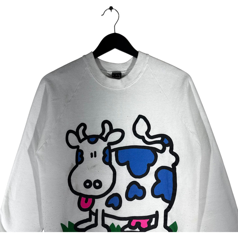 Vintage Jimmy "Cow" Pop Art Illustration Crewneck 1991