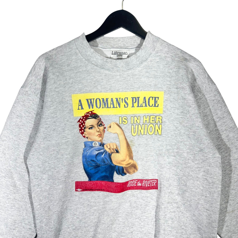 Vintage Rosie The Riveter Women's Rights Crewneck 90s