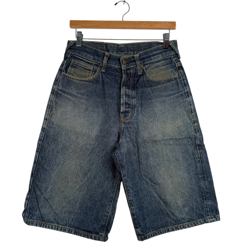 Y2K Evisu Paint Denim Shorts 30