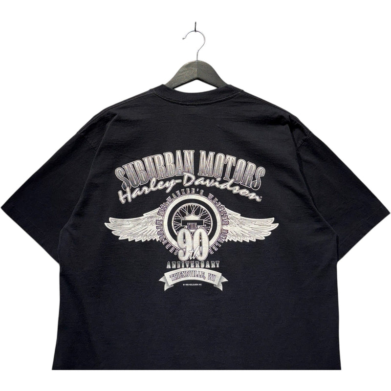Vintage Harley Davidson Suburban Motors 90th Anniversary Tee