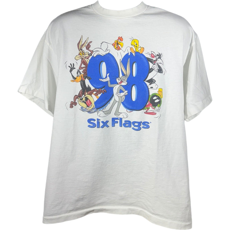 Vintage Looney Tunes Characters Six Flags Tee 1998