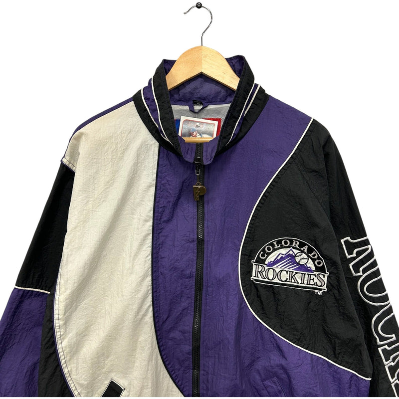 Vintage Pro Player Colorado Rockies MLB Full Zip Light Jacket