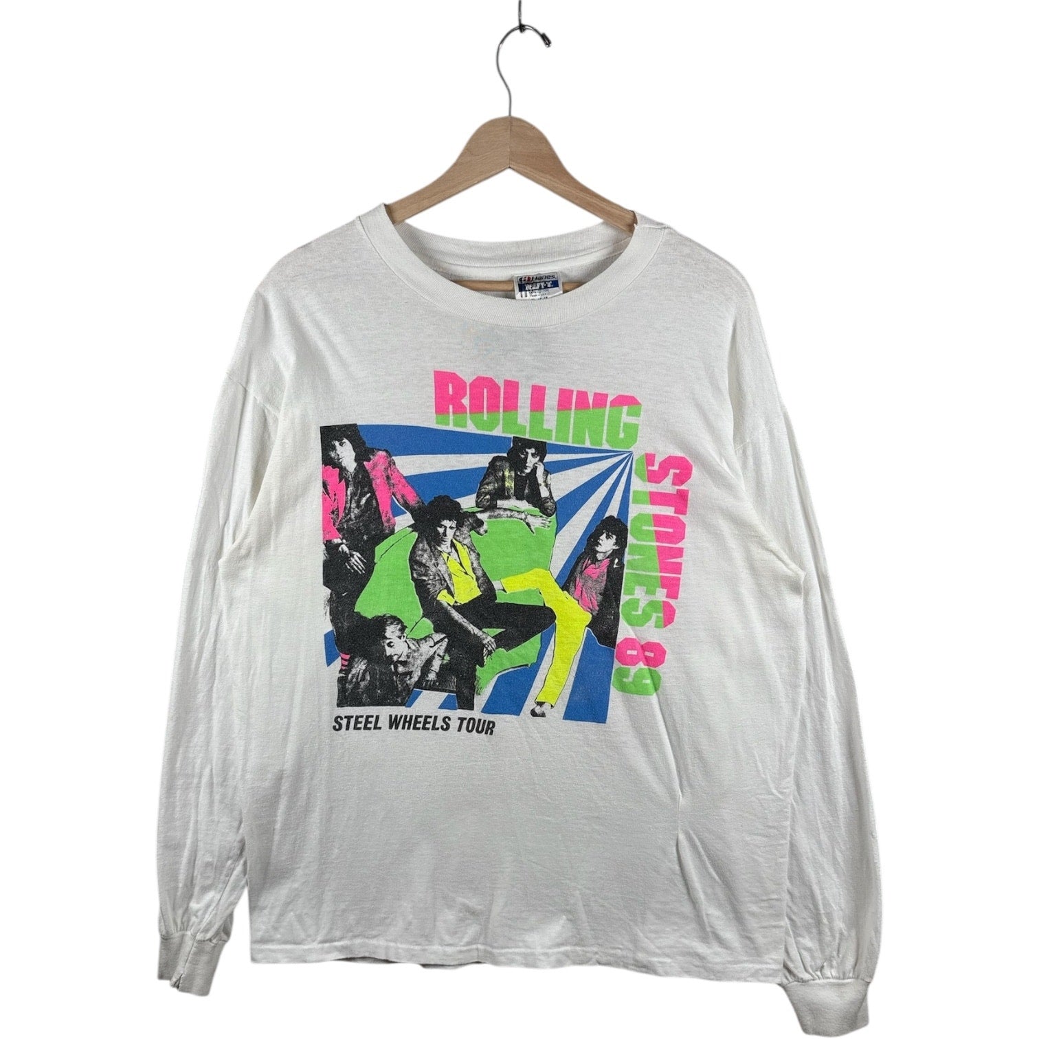 Vintage Rolling Stones Steel Wheels Tour Long Sleeve '89 XL