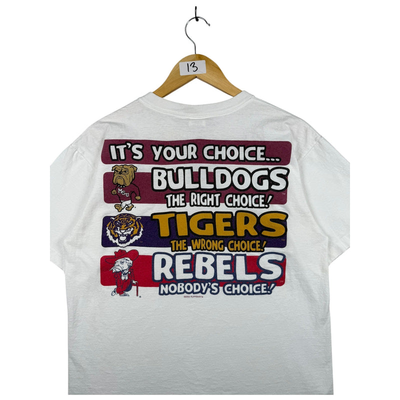 Vintage Mississippi State Bulldogs vs LSU Tigers Ole Miss Rebels T-Shirt