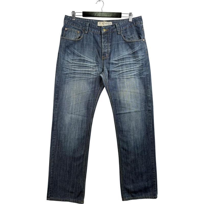 Vintage Qiaojun Faded Straight Leg Denim Jeans 36