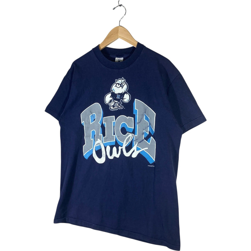 Vintage Rice University Owl Chest Spellout Tee