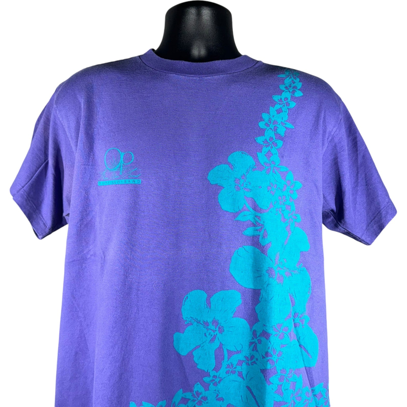 Vintage Op Floral Hawaiian Surf Wear Tee