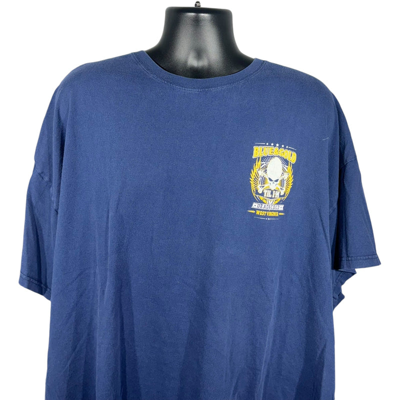 Vintage Blue & Gold West Virginia University Football Tee