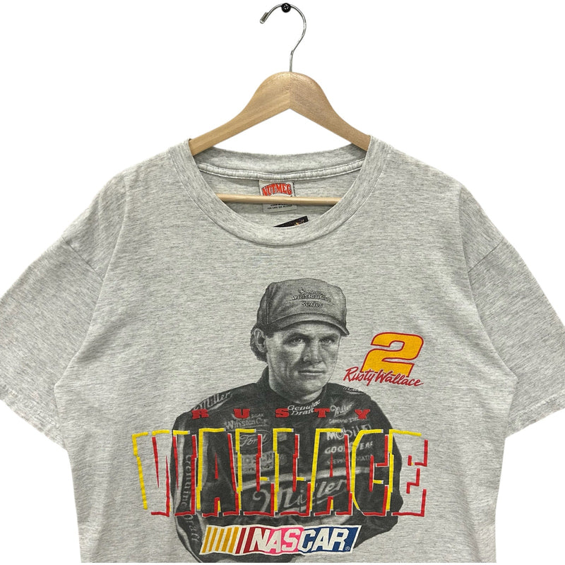 Vintage Nutmeg Rusty Wallace #2 Large Picture NASCAR Tee