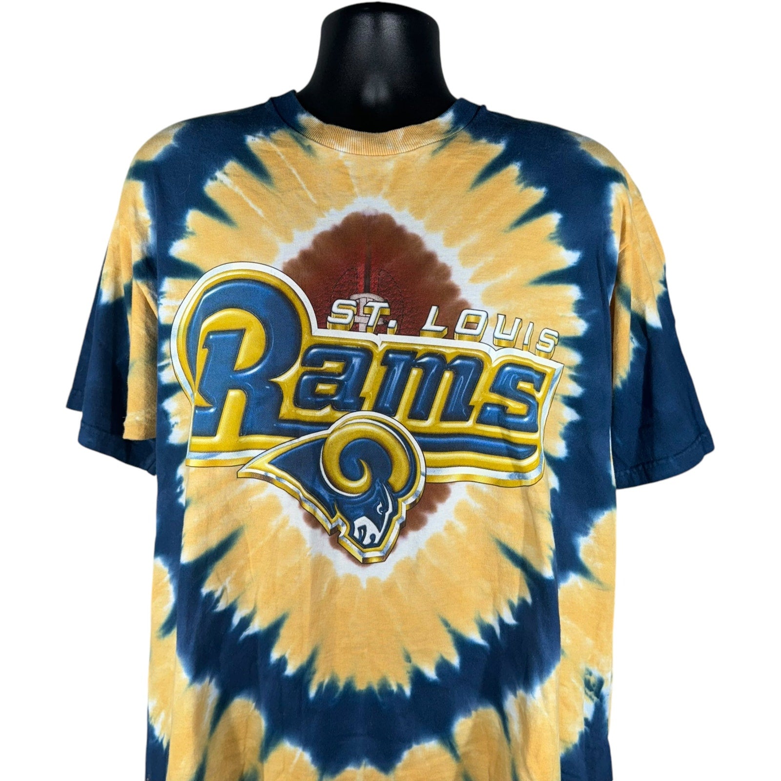 Vintage Liquid Blue NFL St. Louis Rams Tie Dye Tee